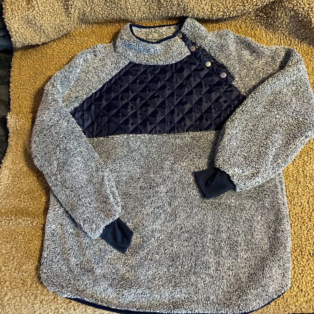 XXL LIGHTWEIGHT Navy Quarter Snap Sherpa
